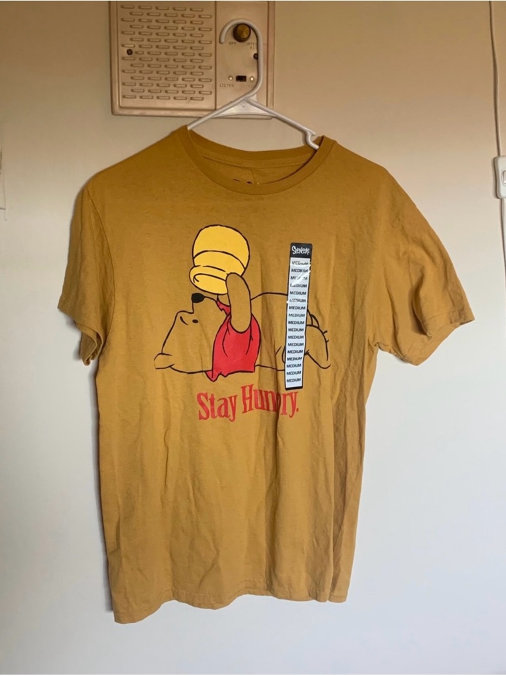 Winnie the Pooh "Stay Hungry” Gold Graphic Tee - Medium